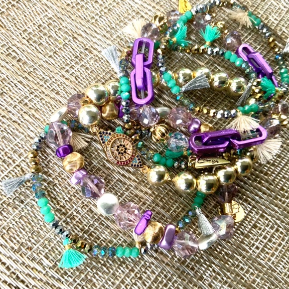 Erimish Bracelets ⭐️ Brand New Carnival LOLLIPOP STACK- NEW CONDITION - STRETCH - Picture 5 of 9